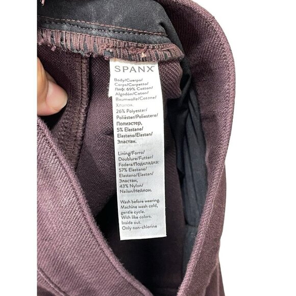 Spanx Women's Wine Maroon Pullover Jeggings Pockets Stretch Shaping Size Large - Picture 5 of 6
